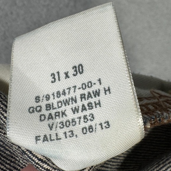 Baldwin x Gap Jeans Mens 31x30 Blue Dark Raw Selvedge Denim Button Fly - Picture 9 of 10